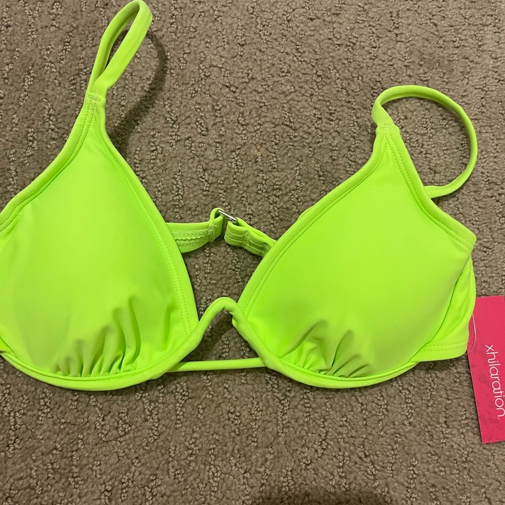 Xhilaration Bright Green Bikini Top